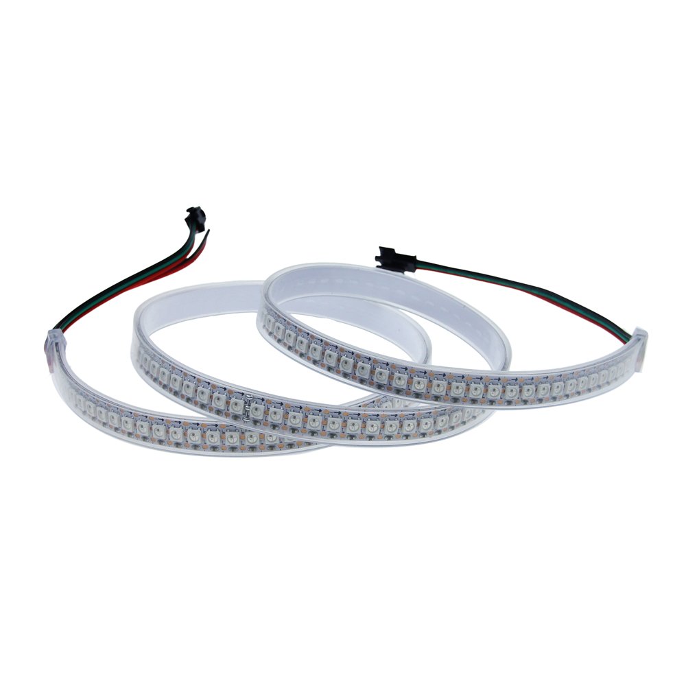 WS2812B DC5V Series Flexible LED Strip Lights, Programmable Pixel Full Color Chasing, Outdoor Waterproof Optional, 144LEDs/m 1.64-6.56ft Per Reel By Sale